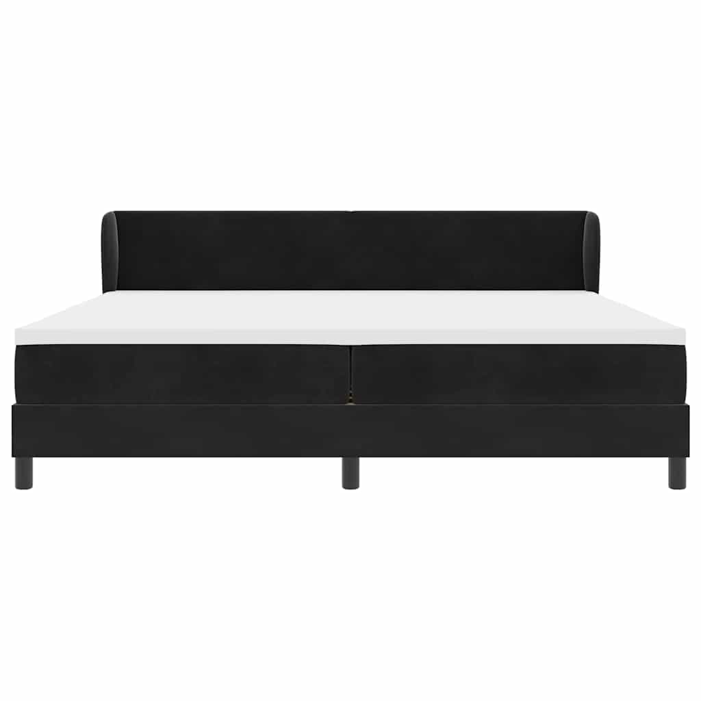 Letto a molle con testiera Nero 200 x 200 cm Velluto | homemem39