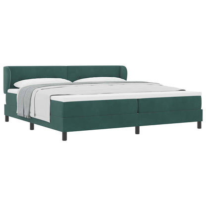 Letto a molle con testiera Verde scuro 200 x 200 cm Velluto | homemem39