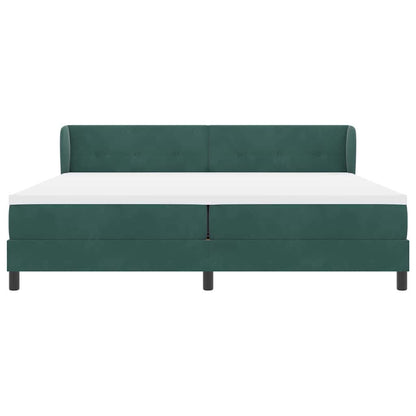 Letto a molle con testiera Verde scuro 200 x 200 cm Velluto | homemem39