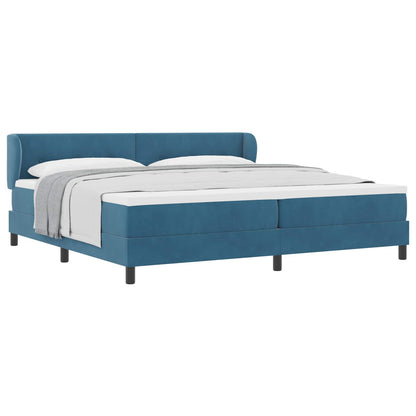 Letto a molle con testiera Blu scuro 200 x 200 cm Velluto | homemem39