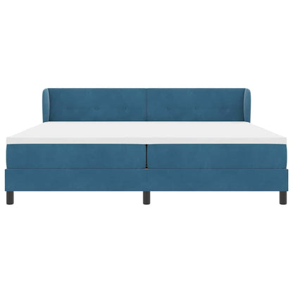 Letto a molle con testiera Blu scuro 200 x 200 cm Velluto | homemem39