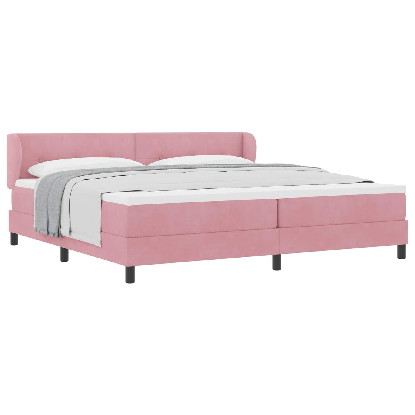 Letto a molle con testiera Rosa 200 x 200 cm Velluto | homemem39