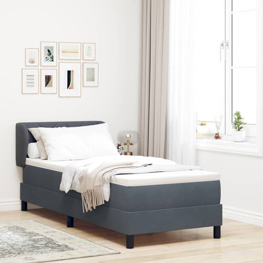 Letto a molle con testiera Grigio scuro 80 x 200 cm Velluto | homemem39