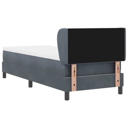 Letto a molle con testiera Grigio scuro 80 x 200 cm Velluto | homemem39