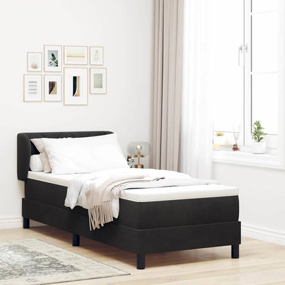 Letto a molle con testiera Nero 80 x 200 cm Velluto