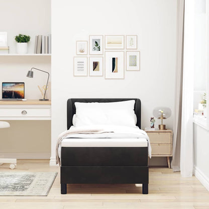 Letto a molle con testiera Nero 80 x 200 cm Velluto | homemem39