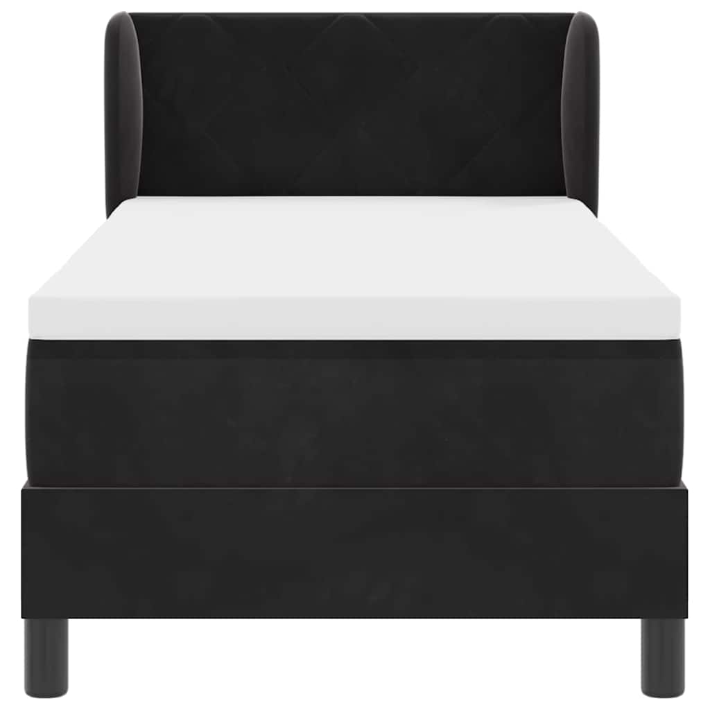 Letto a molle con testiera Nero 80 x 200 cm Velluto | homemem39
