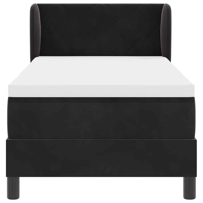Letto a molle con testiera Nero 80 x 200 cm Velluto | homemem39