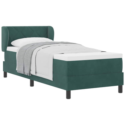 Letto a molle con testiera Verde scuro 80 x 200 cm Velluto | homemem39