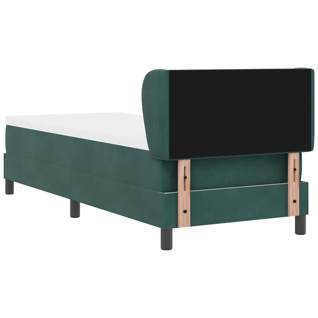 Letto a molle con testiera Verde scuro 80 x 200 cm Velluto | homemem39