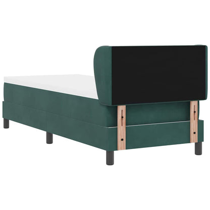 Letto a molle con testiera Verde scuro 80 x 200 cm Velluto | homemem39