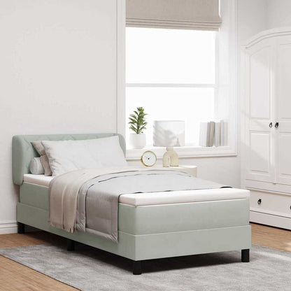 Letto a molle con testiera Grigio chiaro 90 x 190 cm Velluto | homemem39