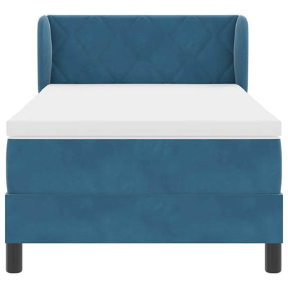 Letto a molle con testiera Blu scuro 90 x 190 cm Velluto | homemem39