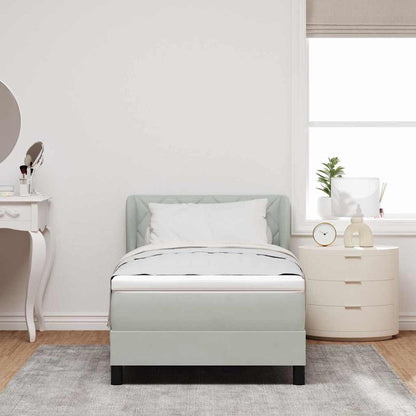 Letto a molle con testiera Grigio chiaro 90 x 200 cm Velluto | homemem39