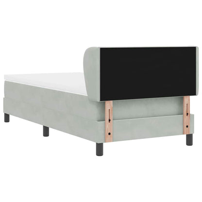Letto a molle con testiera Grigio chiaro 90 x 200 cm Velluto | homemem39