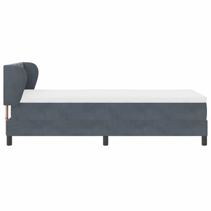 Letto a molle con testiera Grigio scuro 90 x 200 cm Velluto | homemem39