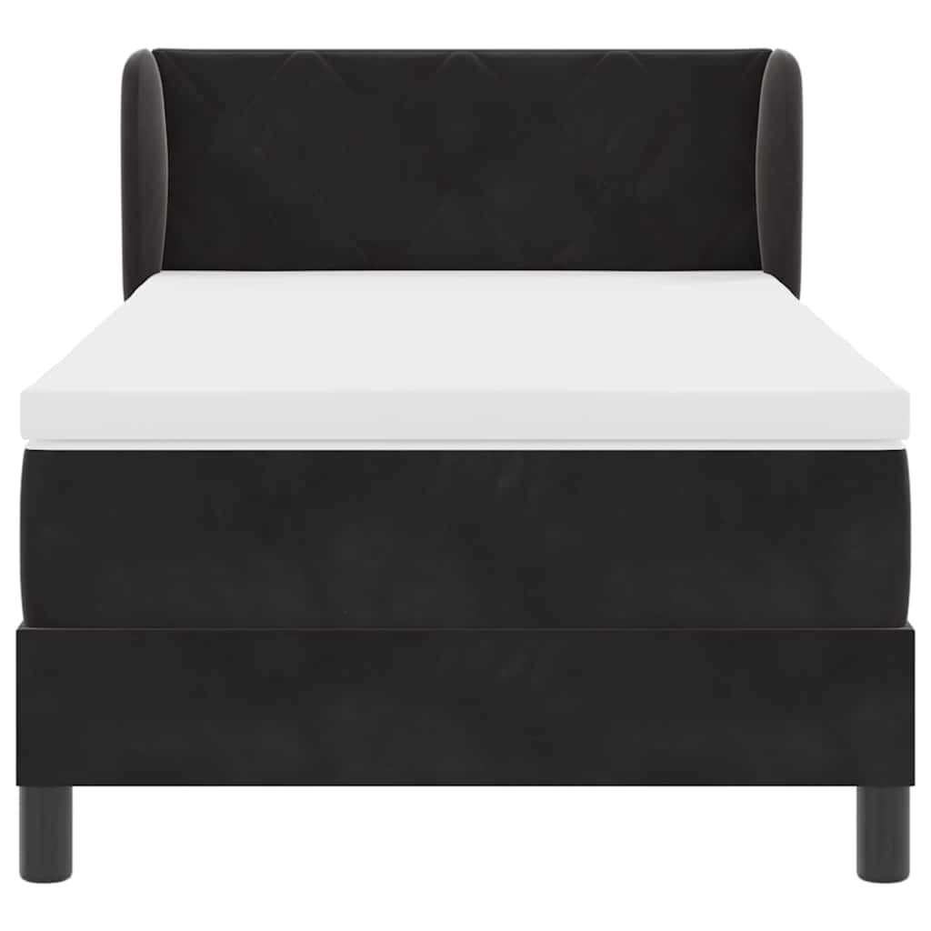 Letto a molle con testiera Nero 90 x 200 cm Velluto | homemem39
