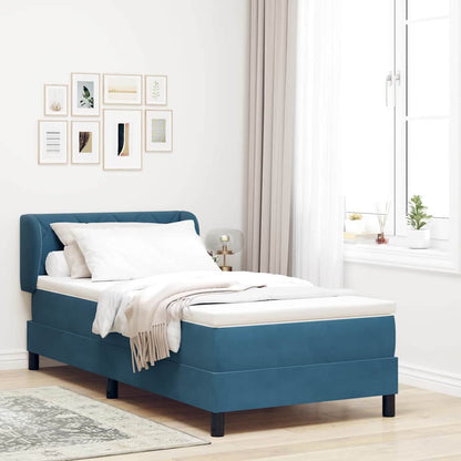 Letto a molle con testiera Blu scuro 90 x 200 cm Velluto | homemem39