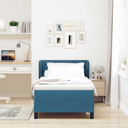 Letto a molle con testiera Blu scuro 90 x 200 cm Velluto | homemem39