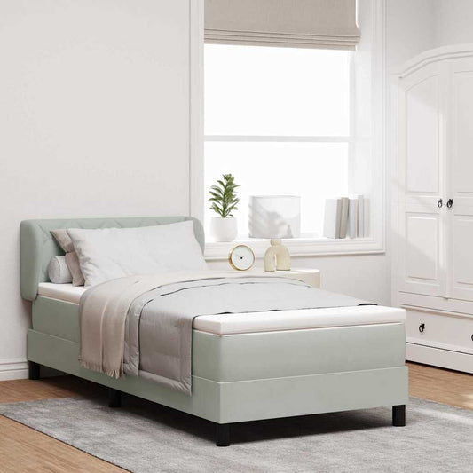 Letto a molle con testiera Grigio chiaro 100 x 200 cm Velluto | homemem39