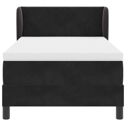 Letto con Molle e Materasso Grigio Scuro 80x200 cm Velluto Nero