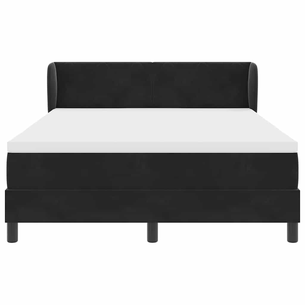 Letto a molle con testiera Nero 140 x 190 cm Velluto | homemem39