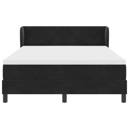 Letto a molle con testiera Nero 140 x 190 cm Velluto | homemem39