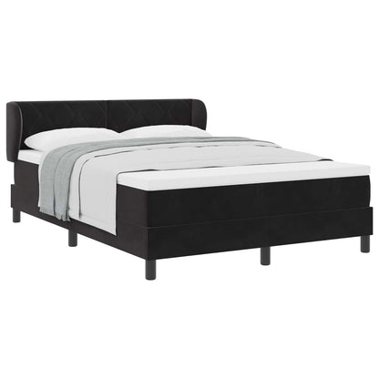 Letto a molle con testiera Nero 140 x 200 cm Velluto | homemem39