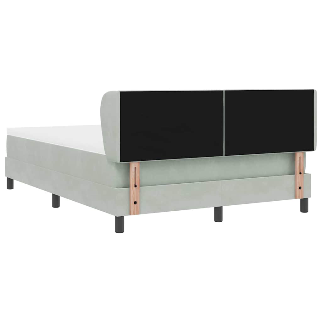 Letto a molle con testiera Grigio chiaro 160 x 200 cm Velluto | homemem39