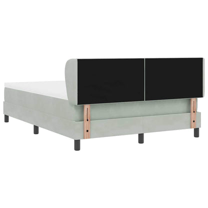 Letto a molle con testiera Grigio chiaro 160 x 200 cm Velluto | homemem39