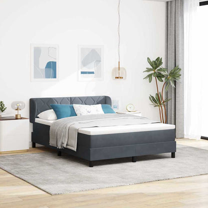 Letto a molle con testiera Grigio scuro 160 x 200 cm Velluto | homemem39