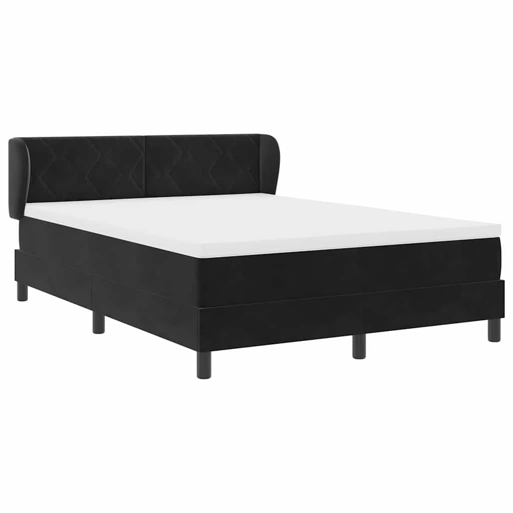 Letto con Molle e Materasso Grigio Scuro 80x200 cm Velluto Nero
