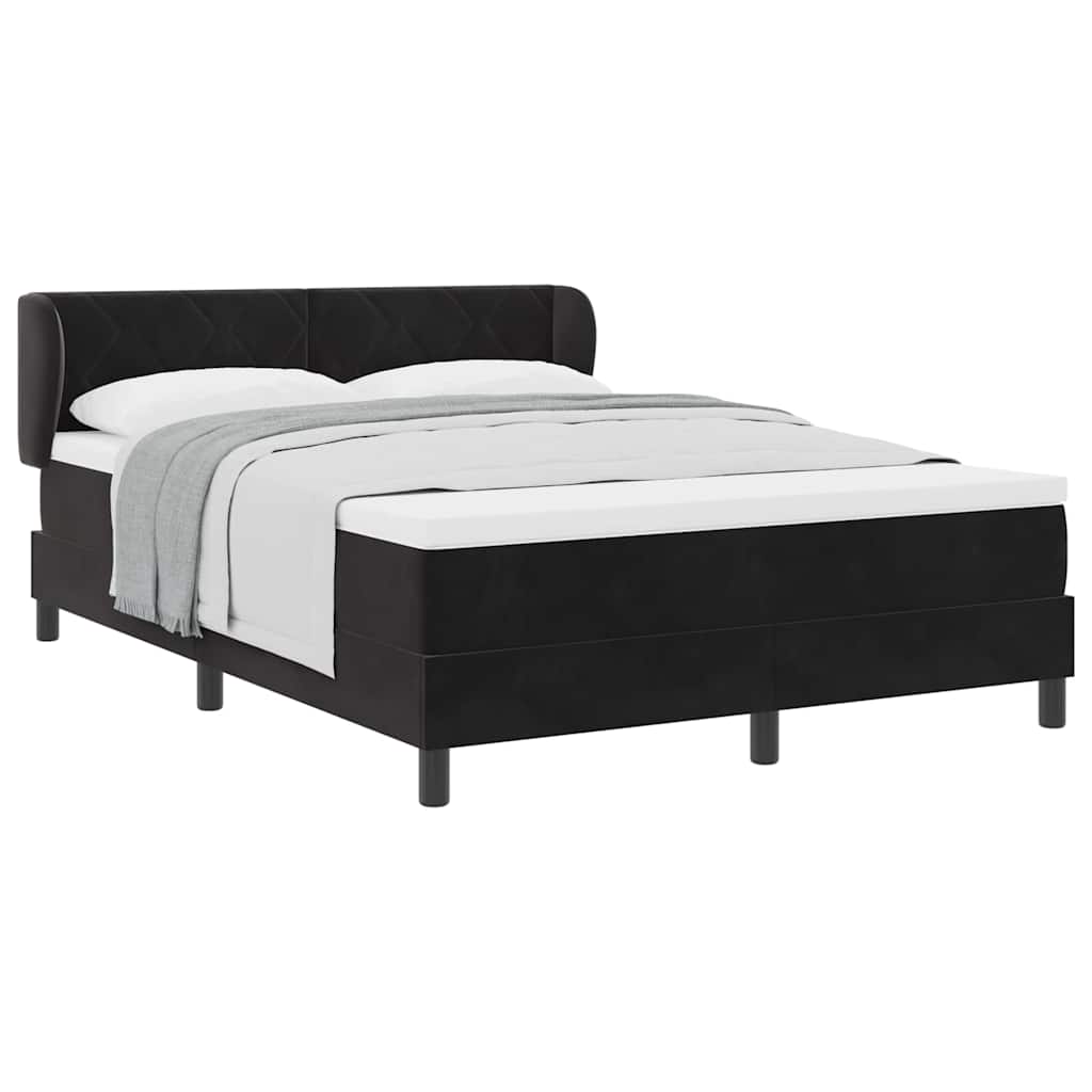Letto con Molle e Materasso Grigio Scuro 80x200 cm Velluto Nero