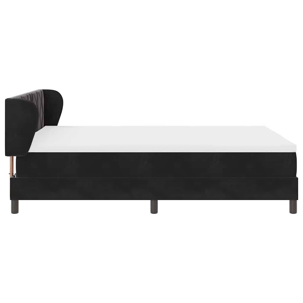 Letto con Molle e Materasso Grigio Scuro 80x200 cm Velluto Nero