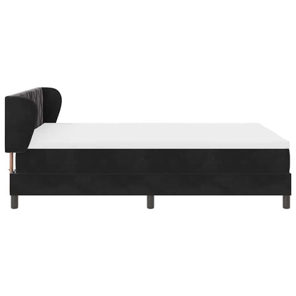 Letto con Molle e Materasso Grigio Scuro 80x200 cm Velluto Nero