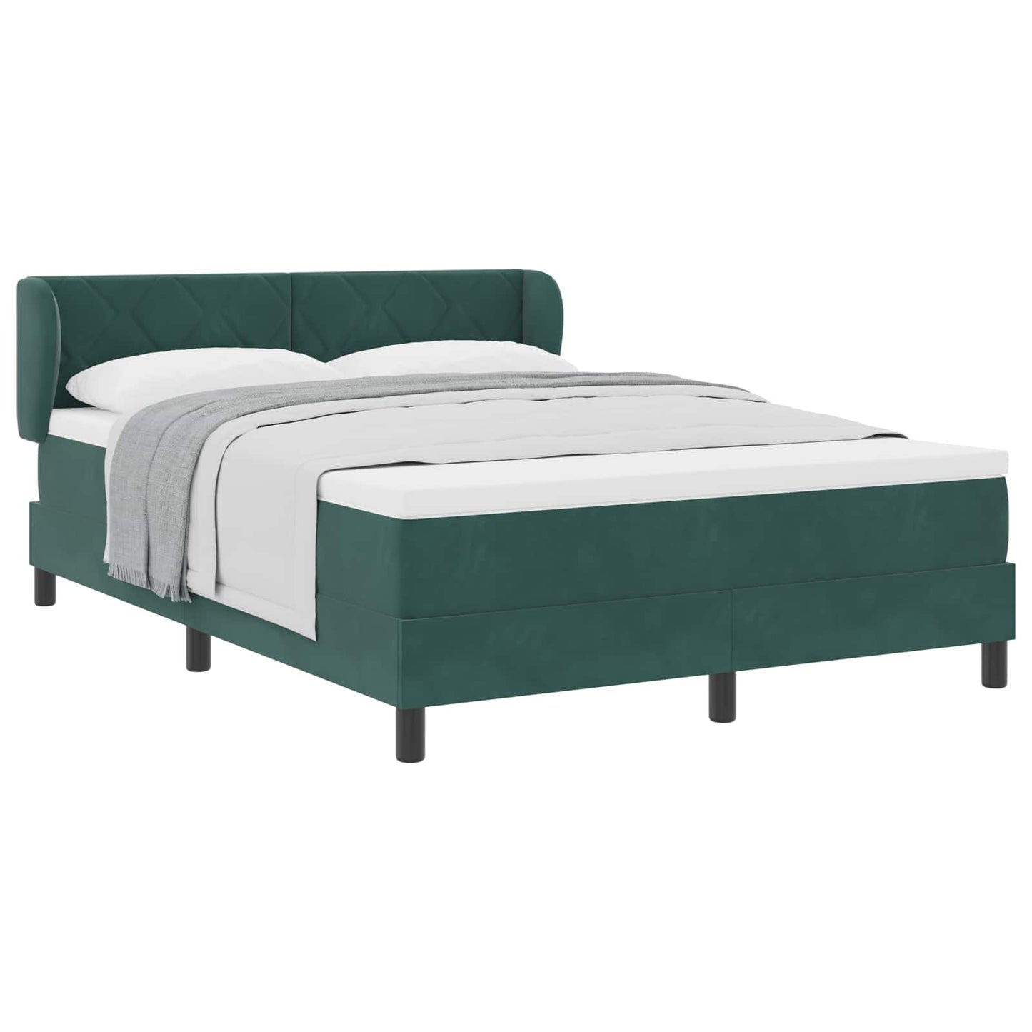 Letto a molle con testiera Verde scuro 160 x 200 cm Velluto | homemem39