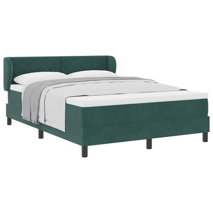 Letto a molle con testiera Verde scuro 160 x 200 cm Velluto | homemem39