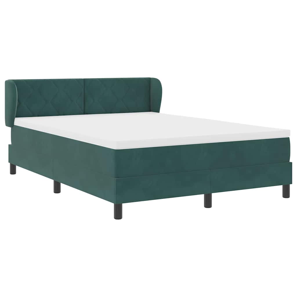Letto a molle con testiera Verde scuro 160 x 200 cm Velluto | homemem39