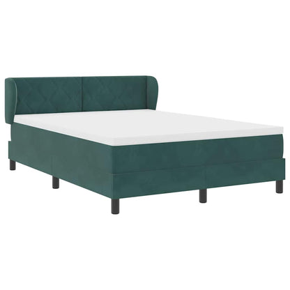 Letto a molle con testiera Verde scuro 160 x 200 cm Velluto | homemem39