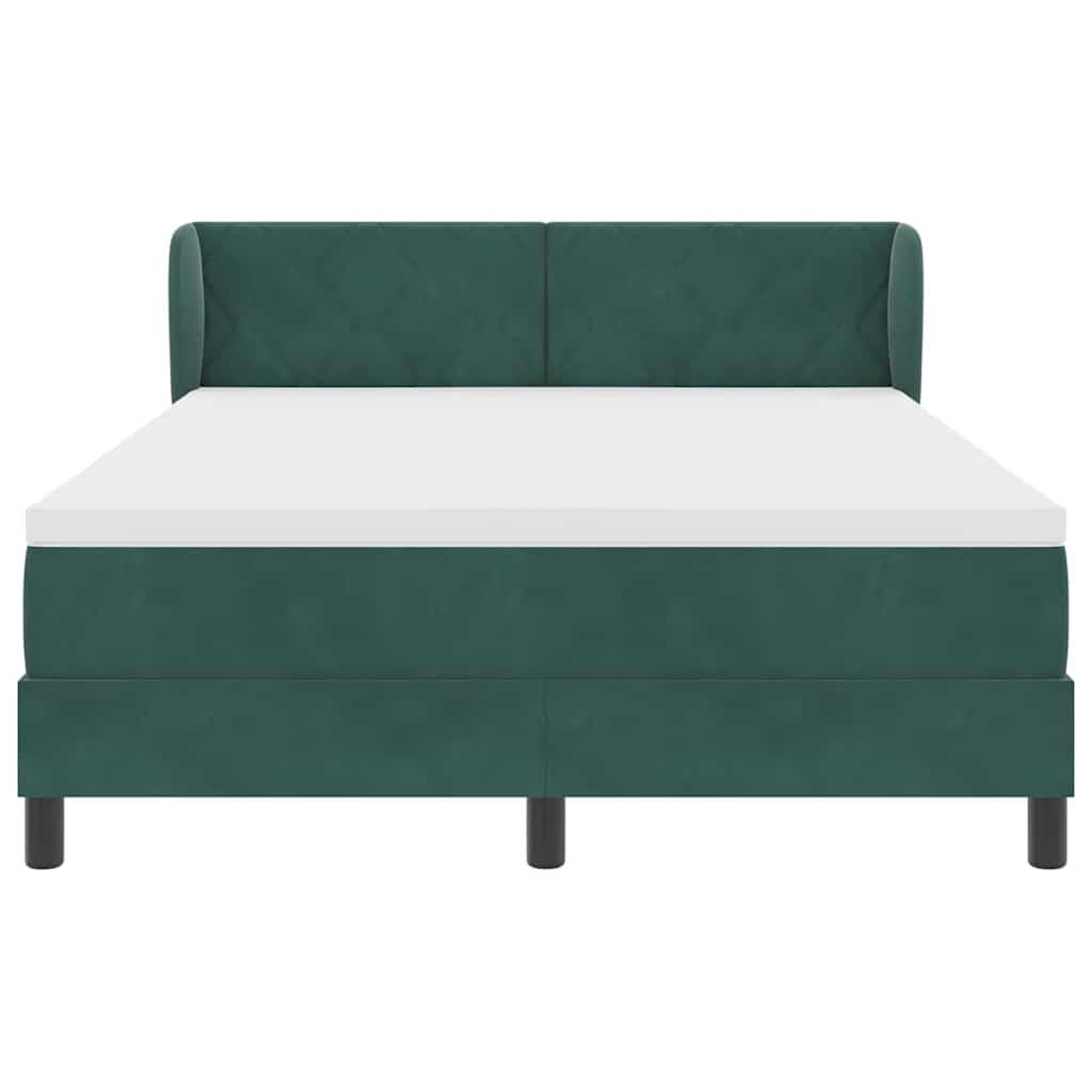 Letto a molle con testiera Verde scuro 160 x 200 cm Velluto | homemem39
