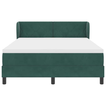 Letto a molle con testiera Verde scuro 160 x 200 cm Velluto | homemem39