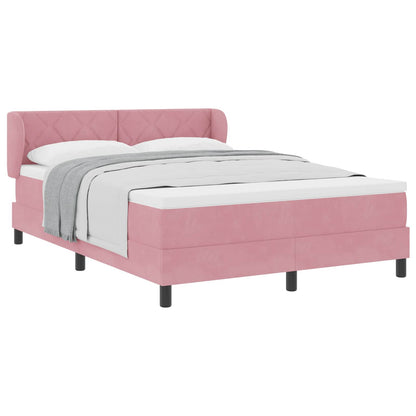 Letto a molle con testiera Rosa 160 x 200 cm Velluto | homemem39