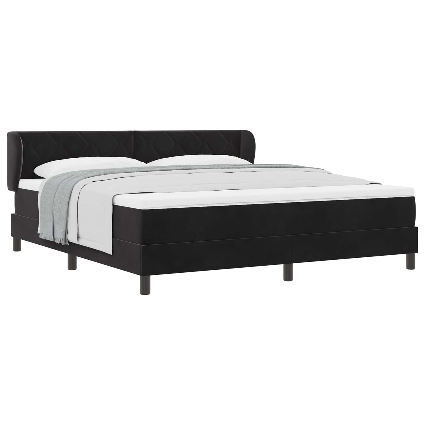 Letto a molle con testiera Nero 180 x 200 cm Velluto | homemem39