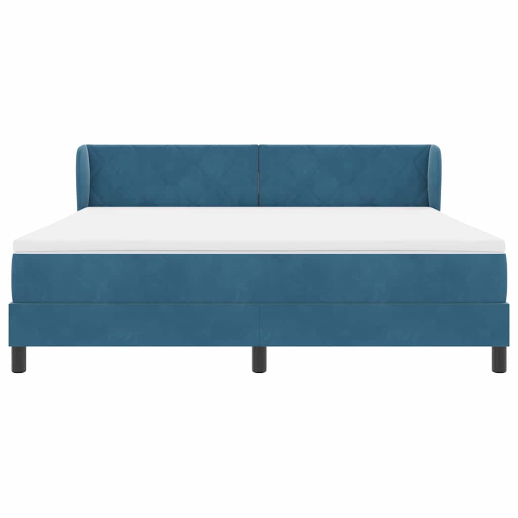 Letto a molle con testiera Blu scuro 180 x 200 cm Velluto | homemem39