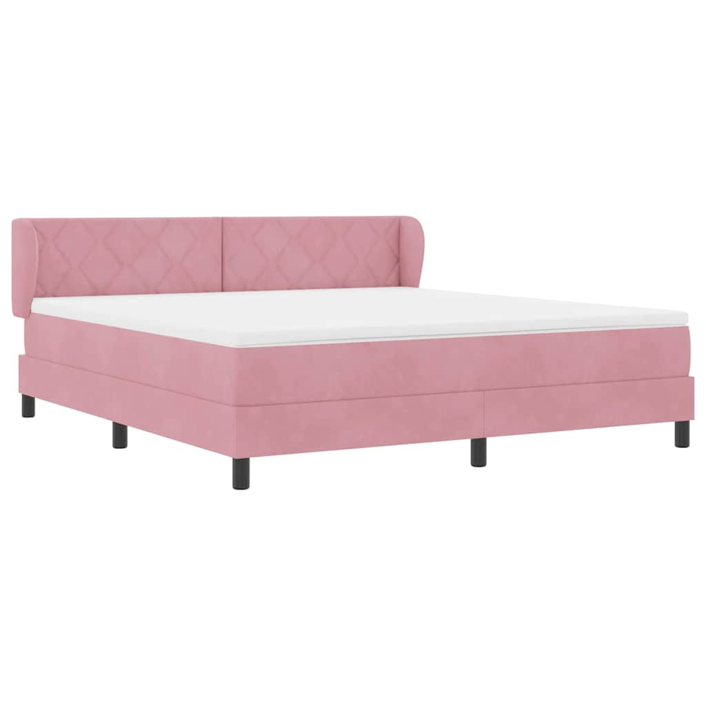 Letto a molle con testiera Rosa 180 x 200 cm Velluto | homemem39