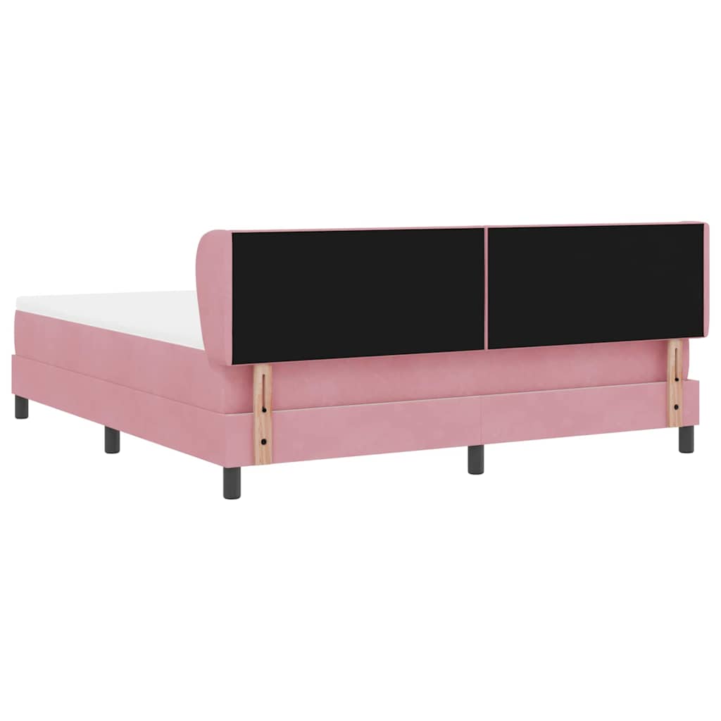 Letto a molle con testiera Rosa 180 x 200 cm Velluto | homemem39