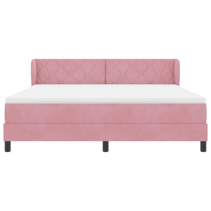 Letto a molle con testiera Rosa 180 x 200 cm Velluto | homemem39