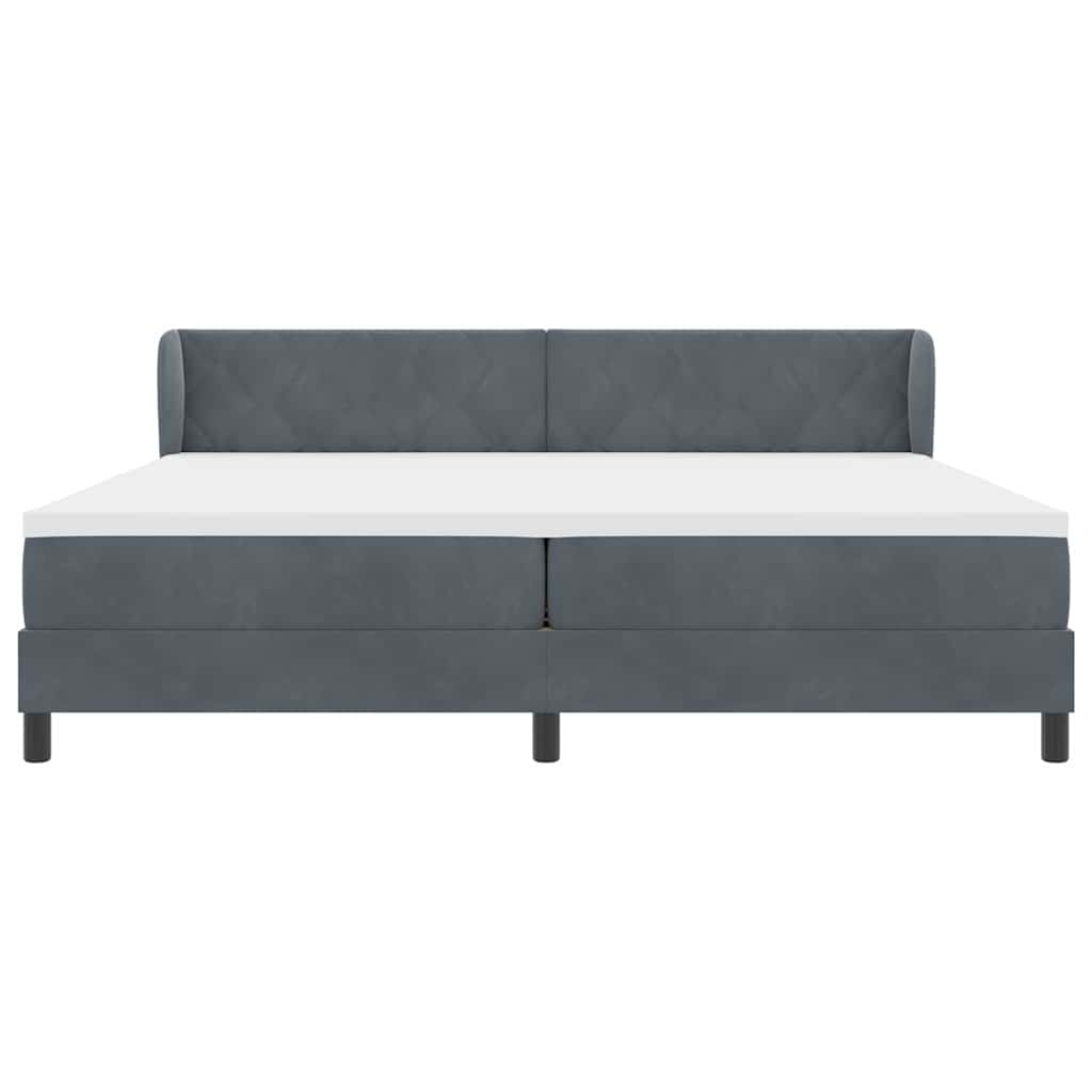 Letto con Molle e Materasso Grigio Scuro 80x200 cm Velluto