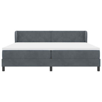 Letto con Molle e Materasso Grigio Scuro 80x200 cm Velluto