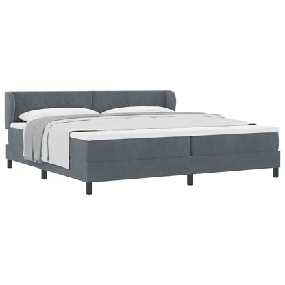 Letto con Molle e Materasso Grigio Scuro 80x200 cm Velluto